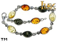 Jewellery SILVER sterling bracelet.  Stone: amber. TAG: ; name: B-340-1mix; weight: 10.5g.