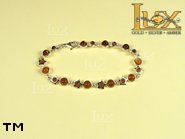 Jewellery SILVER sterling bracelet.  Stone: amber. TAG: stars; name: B-408; weight: 7.8g.