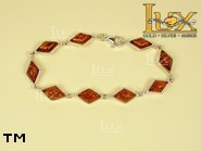 Jewellery SILVER sterling bracelet.  Stone: amber. TAG: ; name: B-481; weight: 8g.