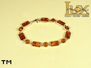 Jewellery SILVER sterling bracelet.  Stone: amber. TAG: ; name: B-493; weight: 9.2g.