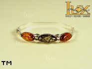 Jewellery SILVER sterling bracelet.  Stone: amber. TAG: ; name: B-499; weight: 12.4g.