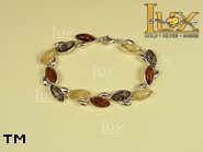 Jewellery SILVER sterling bracelet.  Stone: amber. TAG: nature; name: B-529; weight: 12.8g.