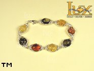 Jewellery SILVER sterling bracelet.  Stone: amber. TAG: ; name: B-605; weight: 13.7g.