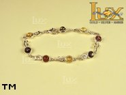 Jewellery SILVER sterling bracelet.  Stone: amber. TAG: ; name: B-618; weight: 8.1g.