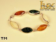 Jewellery SILVER sterling bracelet.  Stone: amber. TAG: ; name: B-625; weight: 16.6g.