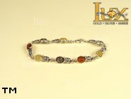 Jewellery SILVER sterling bracelet.  Stone: amber. TAG: ; name: B-630; weight: 9.3g.