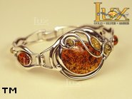 Jewellery SILVER sterling bracelet.  Stone: amber. TAG: ; name: B-646; weight: 24.2g.