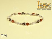 Jewellery SILVER sterling bracelet.  Stone: amber. TAG: ; name: B-666; weight: 8g.