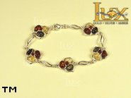 Jewellery SILVER sterling bracelet.  Stone: amber. TAG: nature; name: B-681; weight: 12.2g.