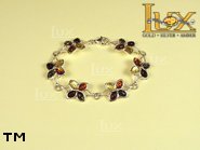 Jewellery SILVER sterling bracelet.  Stone: amber. TAG: nature, modern; name: B-689; weight: 12.9g.