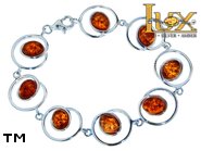 Jewellery SILVER sterling bracelet.  Stone: amber. TAG: ; name: B-830-2; weight: 14.2g.