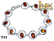 Jewellery SILVER sterling bracelet.  Stone: amber. TAG: ; name: B-830-3; weight: 12.7g.