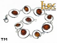Jewellery SILVER sterling bracelet.  Stone: amber. TAG: ; name: B-830; weight: 14.5g.