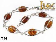 Jewellery SILVER sterling bracelet.  Stone: amber. TAG: ; name: B-844-1; weight: 8.7g.