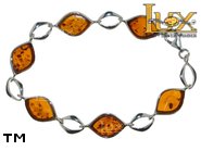Jewellery SILVER sterling bracelet.  Stone: amber. TAG: ; name: B-893; weight: 7.5g.