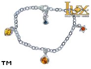 Jewellery SILVER sterling bracelet.  Stone: amber. TAG: ; name: B-913-2; weight: 3.7g.