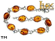 Jewellery SILVER sterling bracelet.  Stone: amber. TAG: ; name: B-975; weight: 7.8g.