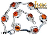 Jewellery SILVER sterling bracelet.  Stone: amber. TAG: ; name: B-979; weight: 9.7g.