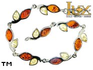 Jewellery SILVER sterling bracelet.  Stone: amber. TAG: nature; name: B-997; weight: 7.9g.