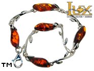 Jewellery SILVER sterling bracelet.  Stone: amber. TAG: nature, modern; name: B-A77; weight: 6.8g.