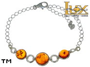 Jewellery SILVER sterling bracelet.  Stone: amber. TAG: modern; name: B-E26; weight: 4.9g.