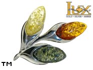 Jewellery SILVER sterling brooche.  Stone: amber. TAG: nature; name: BR-724; weight: 6.8g.