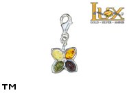 Jewellery SILVER sterling charm.  Stone: amber. TAG: nature, modern; name: CH-689; weight: 2.4g.