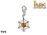 Jewellery SILVER sterling charm.  Stone: amber. TAG: nature; name: CH-865; weight: 1.4g.