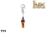 Jewellery SILVER sterling charm.  Stone: amber. TAG: modern; name: CH-866; weight: 1.7g.