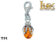 Jewellery SILVER sterling charm.  Stone: amber. TAG: animals; name: CH-943; weight: 2g.