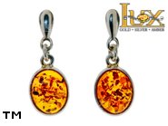 Jewellery SILVER sterling earrings.  Stone: amber. TAG: clasic; name: E-001SW; weight: 3.6g.