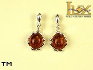 Jewellery SILVER sterling earrings.  Stone: amber. TAG: ; name: E-007SW; weight: 3g.