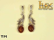 Jewellery SILVER sterling earrings.  Stone: amber. TAG: ; name: E-008; weight: 5g.