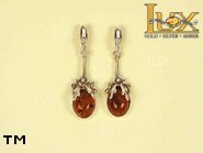 Jewellery SILVER sterling earrings.  Stone: amber. TAG: nature; name: E-013; weight: 3.6g.