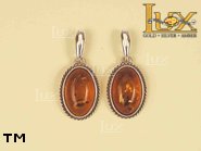 Jewellery SILVER sterling earrings.  Stone: amber. TAG: ; name: E-014-1; weight: 4.4g.