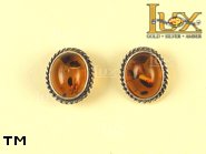 Jewellery SILVER sterling earrings.  Stone: amber. TAG: ; name: E-014-2; weight: 2g.