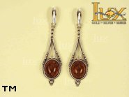 Jewellery SILVER sterling earrings.  Stone: amber. TAG: ; name: E-029; weight: 4g.