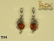 Jewellery SILVER sterling earrings.  Stone: amber. TAG: ; name: E-031; weight: 3.7g.