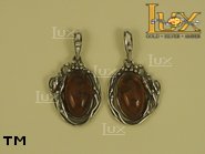 Jewellery SILVER sterling earrings.  Stone: amber. TAG: ; name: E-034; weight: 6.6g.