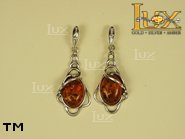 Jewellery SILVER sterling earrings.  Stone: amber. TAG: ; name: E-035; weight: 4.6g.