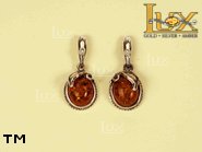 Jewellery SILVER sterling earrings.  Stone: amber. TAG: nature, clasic; name: E-038; weight: 3.9g.