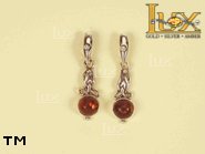 Jewellery SILVER sterling earrings.  Stone: amber. TAG: ; name: E-039; weight: 2.7g.