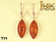 Jewellery SILVER sterling earrings.  Stone: amber. TAG: clasic; name: E-03AM; weight: 5.9g.