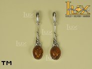 Jewellery SILVER sterling earrings.  Stone: amber. TAG: ; name: E-041; weight: 3.6g.