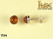 Jewellery SILVER sterling earrings.  Stone: amber. TAG: ; name: E-043O05; weight: 1.4g.