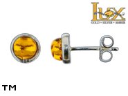 Jewellery SILVER sterling earrings.  Stone: amber. TAG: ; name: E-043O06; weight: 1.6g.