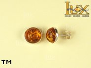 Jewellery SILVER sterling earrings.  Stone: amber. TAG: ; name: E-043O10; weight: 2.8g.