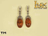 Jewellery SILVER sterling earrings.  Stone: amber. TAG: ; name: E-046; weight: 4.1g.