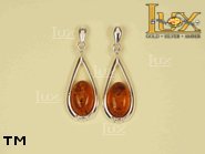 Jewellery SILVER sterling earrings.  Stone: amber. TAG: ; name: E-048; weight: 5.7g.