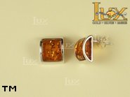 Jewellery SILVER sterling earrings.  Stone: amber. TAG: ; name: E-07AM; weight: 3.4g.